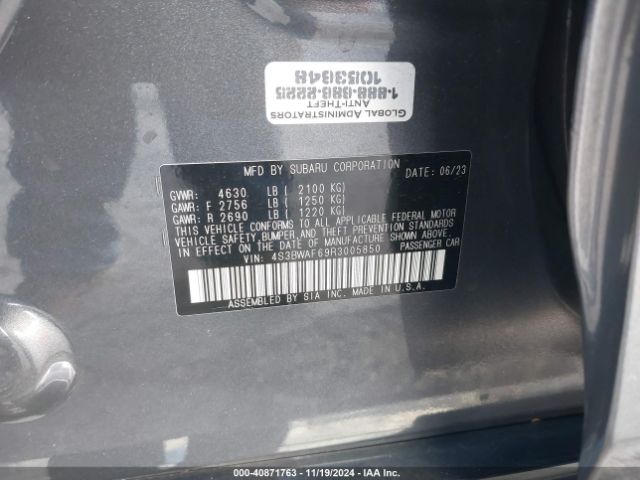 Photo 8 VIN: 4S3BWAF69R3005850 - SUBARU LEGACY 