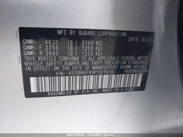 Photo 8 VIN: 4S3BWAF6XP3016191 - SUBARU LEGACY 