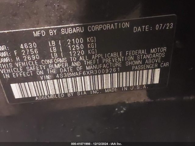 Photo 8 VIN: 4S3BWAF6XR3009261 - SUBARU LEGACY 