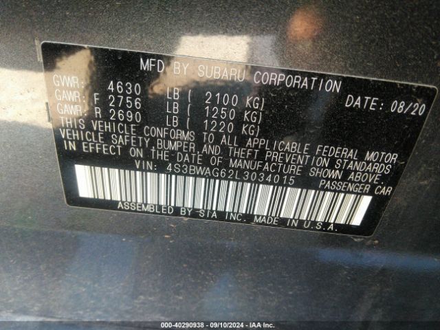 Photo 8 VIN: 4S3BWAG62L3034015 - SUBARU LEGACY 