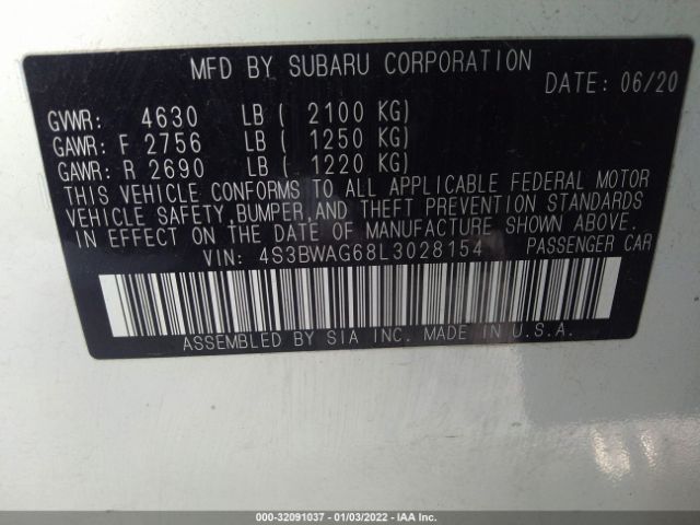 Photo 8 VIN: 4S3BWAG68L3028154 - SUBARU LEGACY 