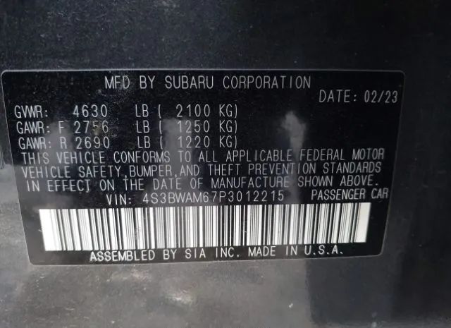 Photo 8 VIN: 4S3BWAM67P3012215 - SUBARU LEGACY 