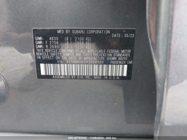 Photo 8 VIN: 4S3BWAN65R3004129 - SUBARU LEGACY 