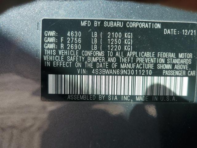 Photo 12 VIN: 4S3BWAN69N3011210 - SUBARU LEGACY LIM 