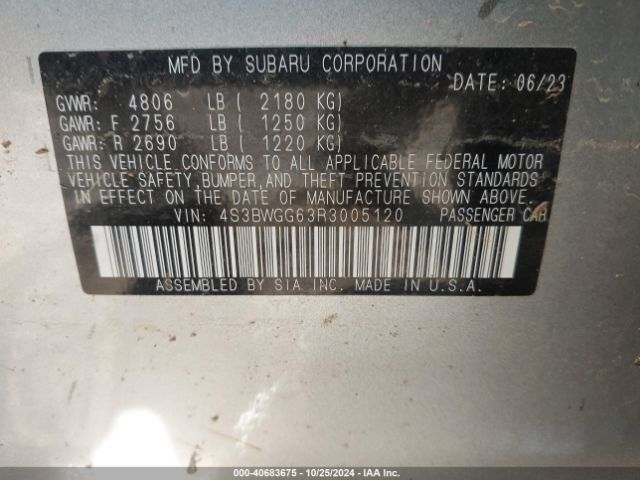 Photo 8 VIN: 4S3BWGG63R3005120 - SUBARU LEGACY 