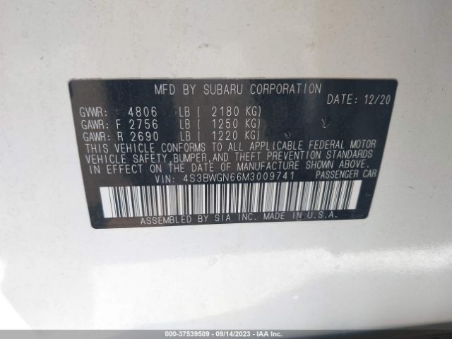 Photo 8 VIN: 4S3BWGN66M3009741 - SUBARU LEGACY 