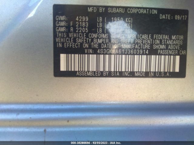 Photo 8 VIN: 4S3GKAA61J3603914 - SUBARU IMPREZA 