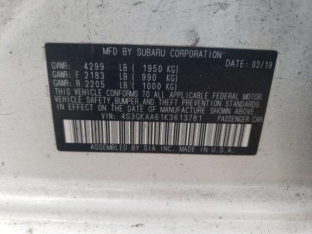 Photo 12 VIN: 4S3GKAA61K3613781 - SUBARU IMPREZA 