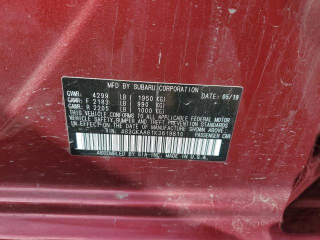 Photo 11 VIN: 4S3GKAA61K3619810 - SUBARU IMPREZA 