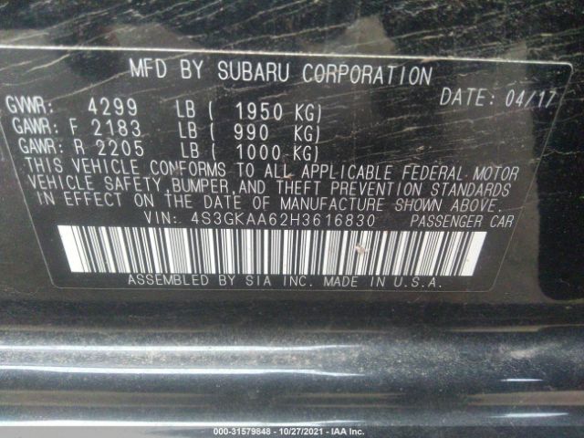 Photo 8 VIN: 4S3GKAA62H3616830 - SUBARU IMPREZA 