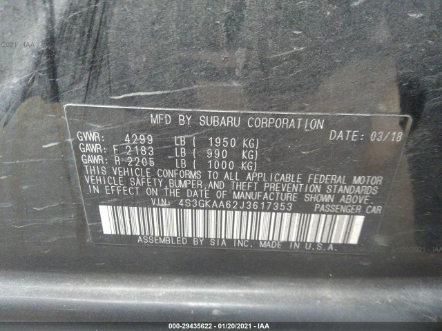 Photo 8 VIN: 4S3GKAA62J3617353 - SUBARU IMPREZA 