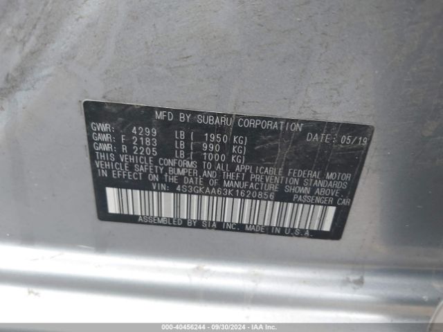 Photo 8 VIN: 4S3GKAA63K1620856 - SUBARU IMPREZA 