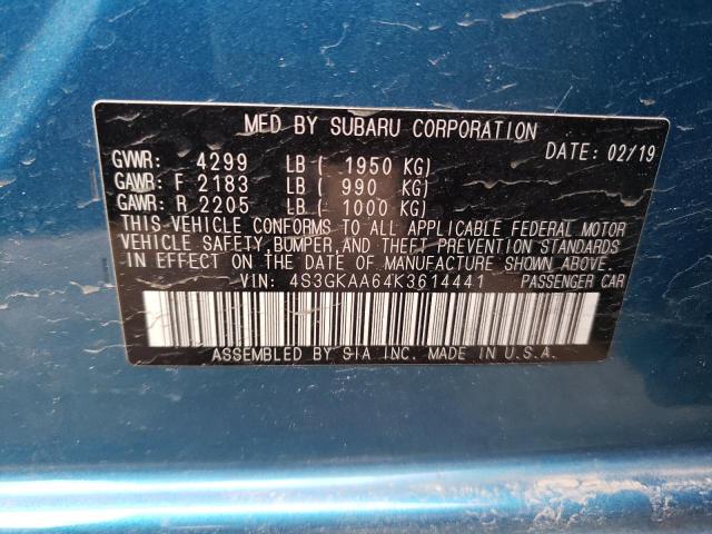 Photo 9 VIN: 4S3GKAA64K3614441 - SUBARU IMPREZA 