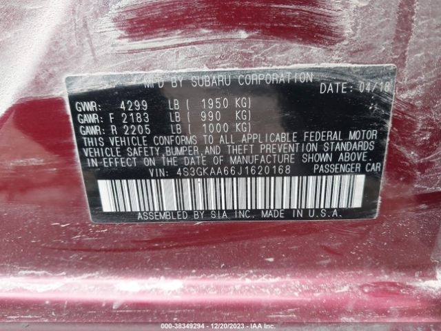 Photo 8 VIN: 4S3GKAA66J1620168 - SUBARU IMPREZA 