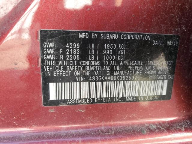 Photo 12 VIN: 4S3GKAA66K3625926 - SUBARU IMPREZA 