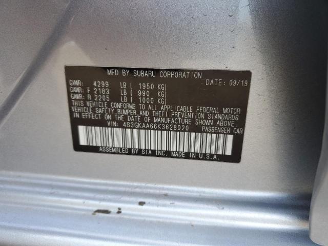 Photo 11 VIN: 4S3GKAA66K3628020 - SUBARU IMPREZA 