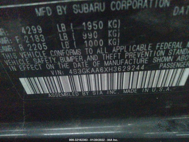 Photo 8 VIN: 4S3GKAA6XH3629244 - SUBARU IMPREZA 