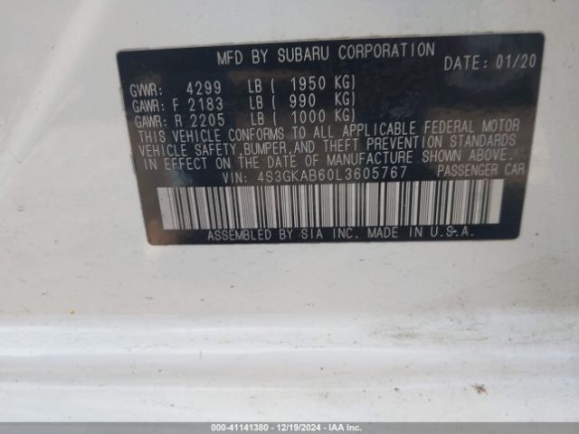 Photo 8 VIN: 4S3GKAB60L3605767 - SUBARU IMPREZA 