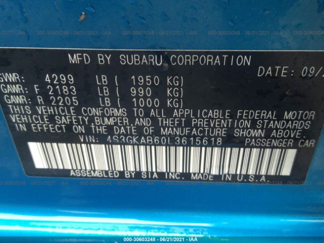 Photo 8 VIN: 4S3GKAB60L3615618 - SUBARU IMPREZA 