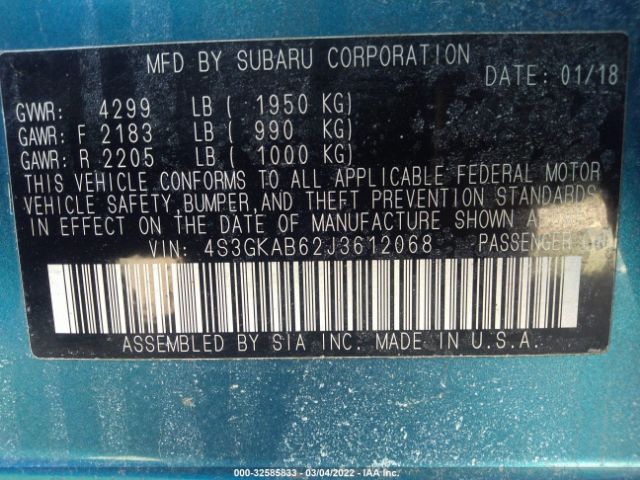 Photo 8 VIN: 4S3GKAB62J3612068 - SUBARU IMPREZA 