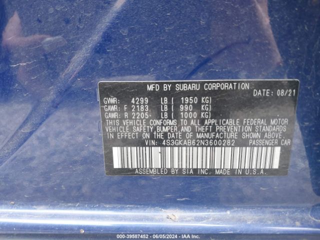 Photo 8 VIN: 4S3GKAB62N3600282 - SUBARU IMPREZA 