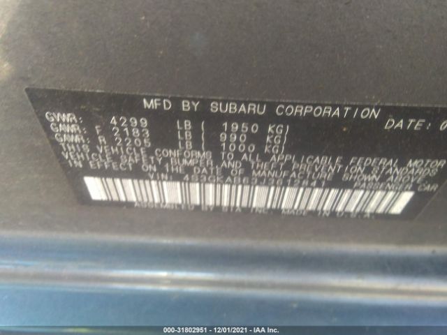 Photo 8 VIN: 4S3GKAB63J3612841 - SUBARU IMPREZA 