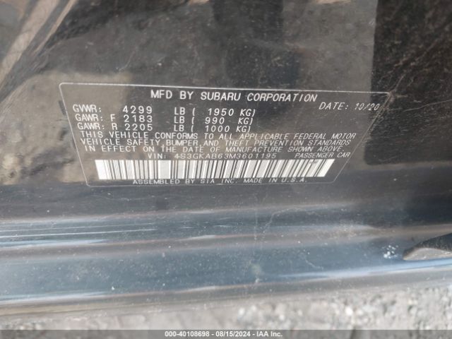 Photo 8 VIN: 4S3GKAB63M3601195 - SUBARU IMPREZA 