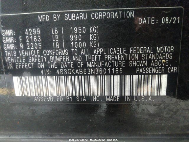 Photo 8 VIN: 4S3GKAB63N3601165 - SUBARU IMPREZA 