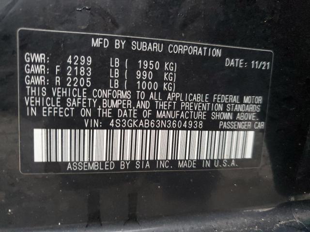 Photo 11 VIN: 4S3GKAB63N3604938 - SUBARU IMPREZA 