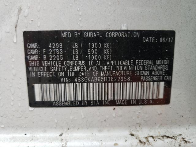 Photo 9 VIN: 4S3GKAB65H3622958 - SUBARU IMPREZA PR 