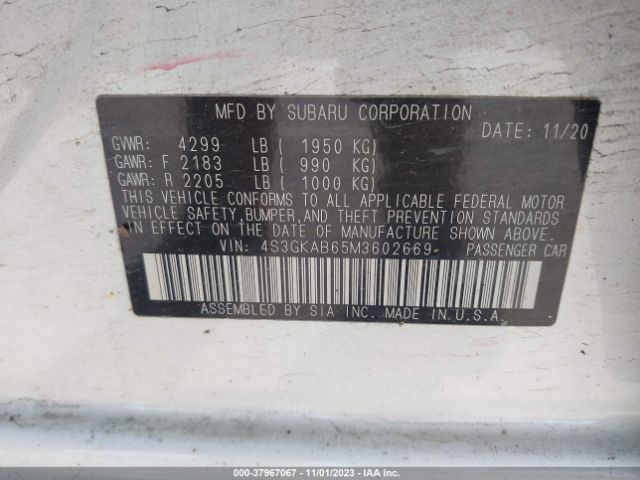 Photo 8 VIN: 4S3GKAB65M3602669 - SUBARU IMPREZA 