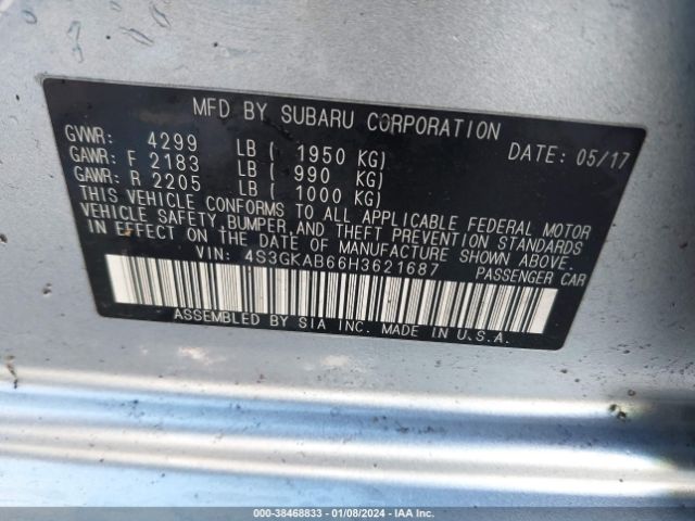 Photo 8 VIN: 4S3GKAB66H3621687 - SUBARU IMPREZA 