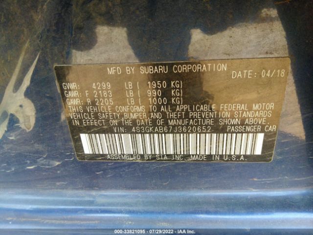 Photo 8 VIN: 4S3GKAB67J3620652 - SUBARU IMPREZA 