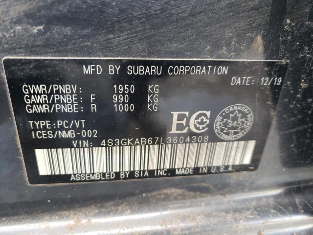 Photo 12 VIN: 4S3GKAB67L3604308 - SUBARU IMPREZA 