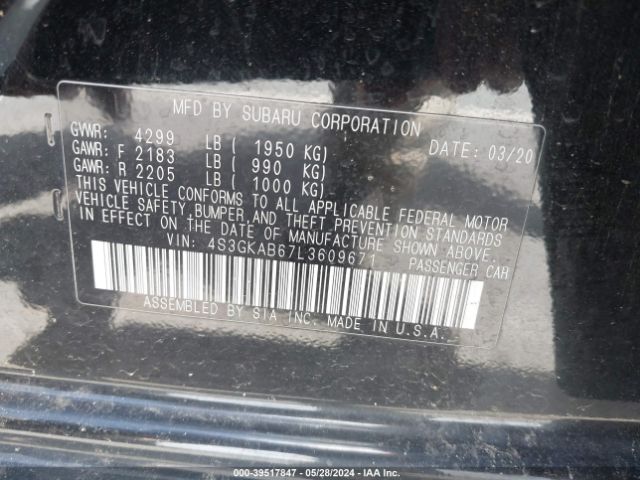 Photo 8 VIN: 4S3GKAB67L3609671 - SUBARU IMPREZA 