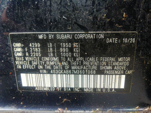 Photo 8 VIN: 4S3GKAB67M3601068 - SUBARU IMPREZA 