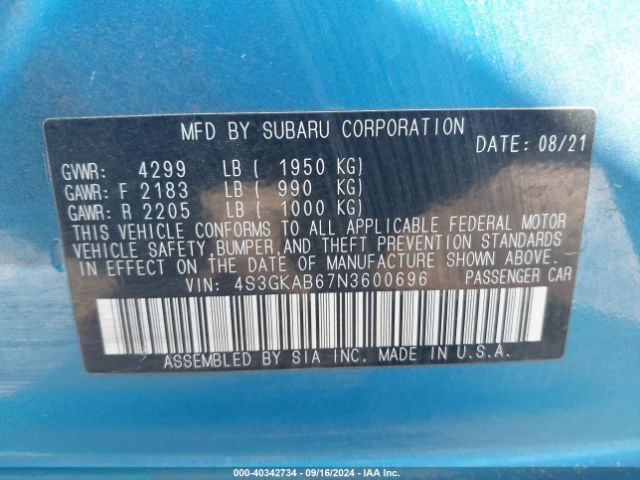 Photo 8 VIN: 4S3GKAB67N3600696 - SUBARU IMPREZA 