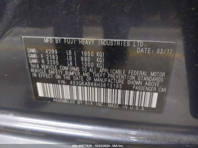 Photo 8 VIN: 4S3GKAB68H3613185 - SUBARU IMPREZA 