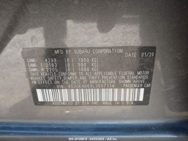 Photo 8 VIN: 4S3GKAB69L3607114 - SUBARU IMPREZA 