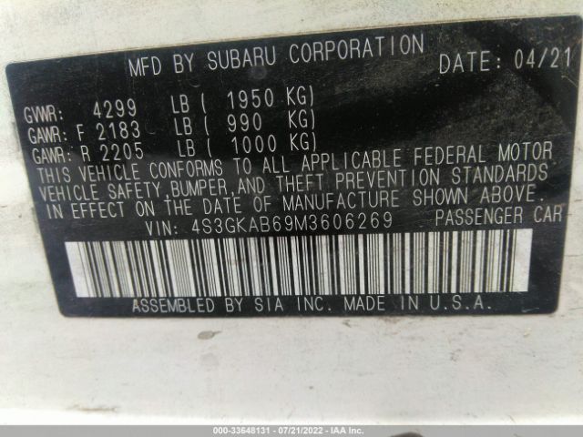 Photo 8 VIN: 4S3GKAB69M3606269 - SUBARU IMPREZA 