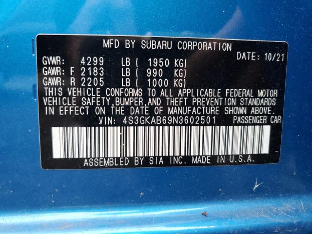 Photo 9 VIN: 4S3GKAB69N3602501 - SUBARU IMPREZA 