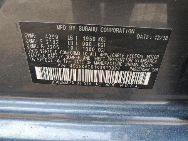 Photo 11 VIN: 4S3GKAC61K3610926 - SUBARU IMPREZA PR 