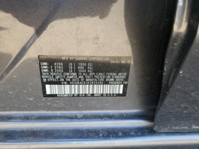 Photo 9 VIN: 4S3GKAC61K3625295 - SUBARU IMPREZA PR 