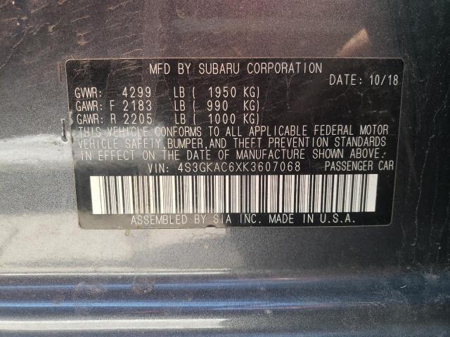 Photo 9 VIN: 4S3GKAC6XK3607068 - SUBARU IMPREZA 