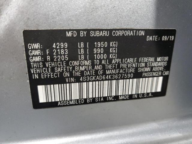 Photo 11 VIN: 4S3GKAD64K3627590 - SUBARU IMPREZA 