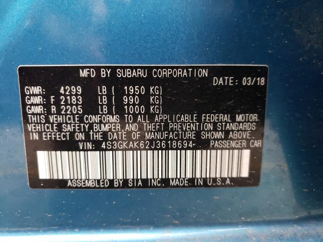 Photo 9 VIN: 4S3GKAK62J3618694 - SUBARU IMPREZA SP 