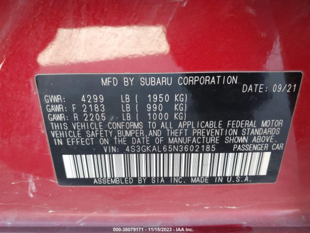 Photo 8 VIN: 4S3GKAL65N3602185 - SUBARU IMPREZA 