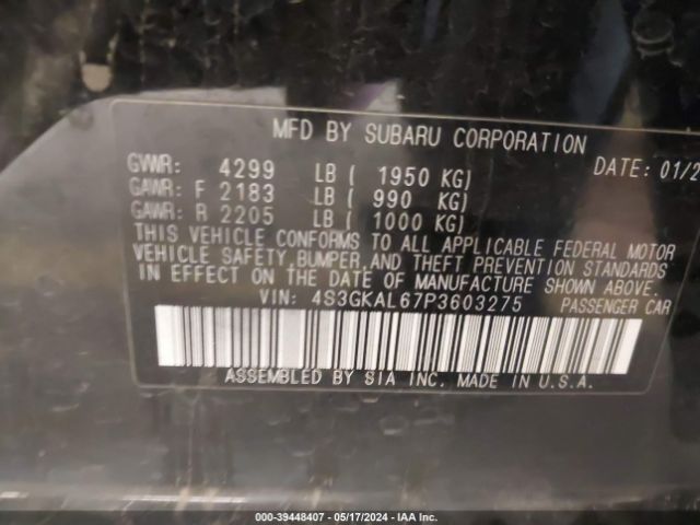 Photo 8 VIN: 4S3GKAL67P3603275 - SUBARU IMPREZA 