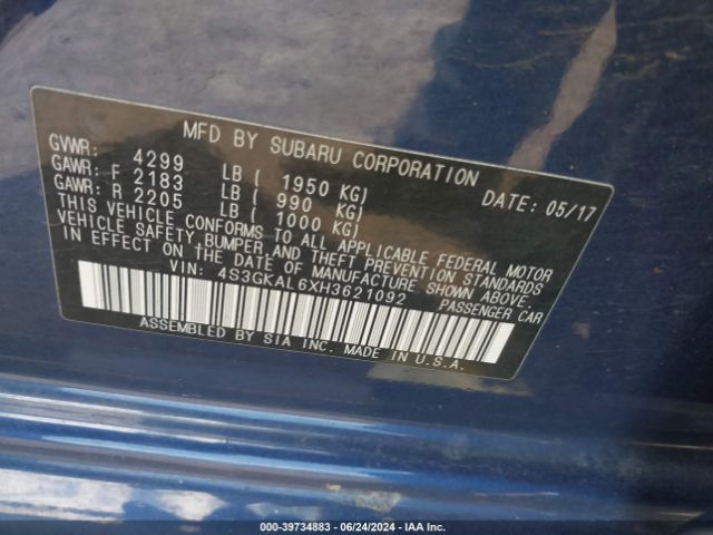 Photo 8 VIN: 4S3GKAL6XH3621092 - SUBARU IMPREZA 