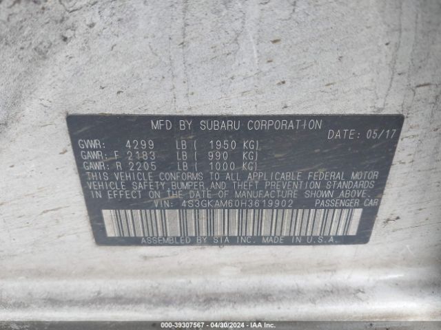 Photo 8 VIN: 4S3GKAM60H3619902 - SUBARU IMPREZA 